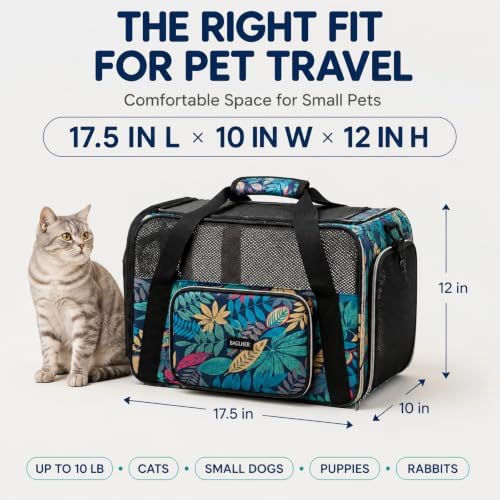 BAGLHER Pet Travel Carrier for Small Medium Cats & Dogs, Airline Approved Soft Sided - Image 2