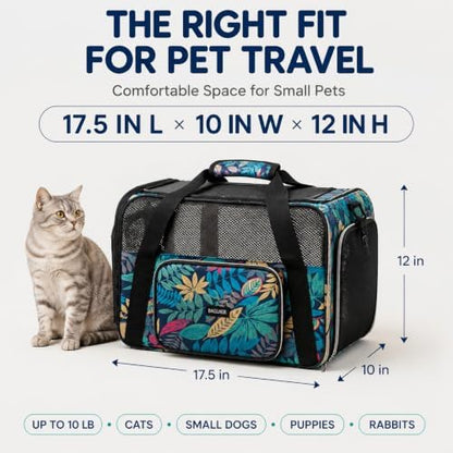 BAGLHER Pet Travel Carrier for Small Medium Cats & Dogs, Airline Approved Soft Sided - Image 2