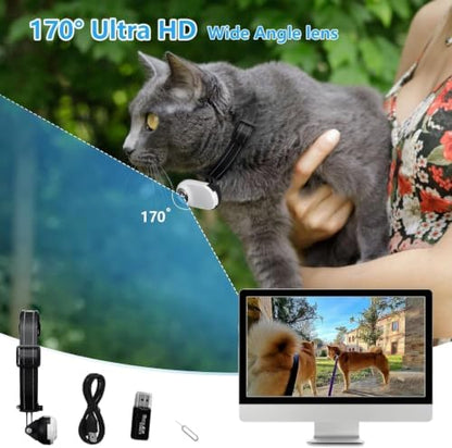 HD 1080P Cat POV Camera Collar with Video Record, Mini Small Sports Video Cameras, Body Cam Outdoor/Inoor No WiFi, Unique Pet Supplies Gift for pet Owners, Dog Moms, cat dads, Ideal Gift - Image 4
