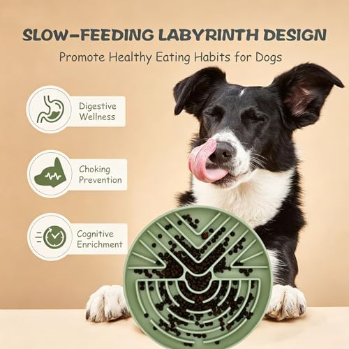 Slow Feeder Dog Bowl for Large & Small Pets, Anti Choking Puzzle Dog Food Bowl with Non-Slip Base, Interactive Pet Slow Eating, Silicone Cat Feeder for Puppies & Cats - Image 6