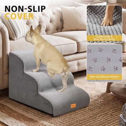 Dog Stairs for Small Dogs, 3-Step Non-Slip Foam Pet Steps for Couch Bed - Image 5