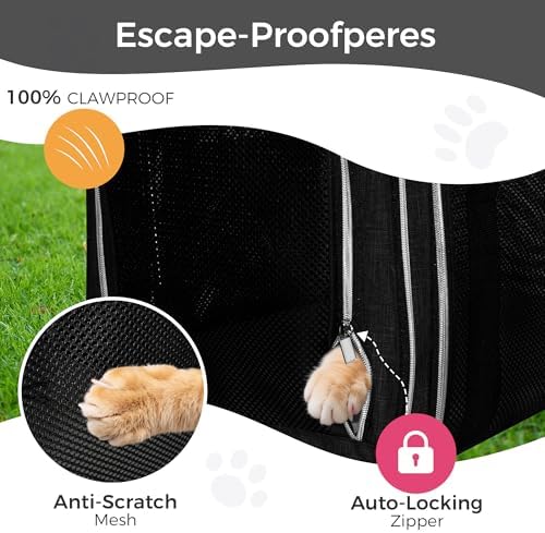 BAGLHER Pet Travel Carrier, Cat Carriers Dog Carrier for Small Medium Cats Dogs Puppies, Airline Approved Small Dog Carrier Soft Sided, Collapsible Puppy Carrier. Black - Image 5