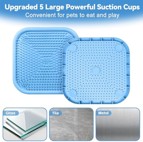 Snuffle Mat for Dogs 23.6" x 23.6" Silicone Large Slow Feeder Mat, Blue - Image 7