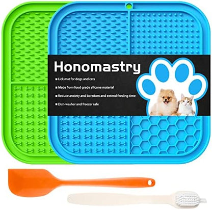 Honomastry Lick Mat for Dogs, Premium Lick Pad with Suction Cups for Dog Anxiety Relief, Slow Feeder Dog Bowls, Bathing, Grooming and Training. by Honomastry
