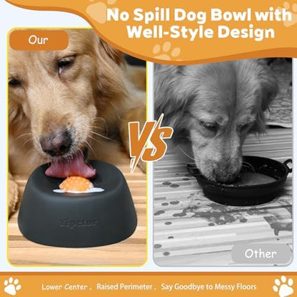 Yipetor Slow Feeder Dog Bowls for Liquid Treat, Anti-Slip【Entertained Ball-in】 Bone Broth Dog Lick Bowl, 3/4 Cup Yogurt Pup Lick Toy for Large Medium Small Breeds Dietary Supplement/Post-op Nutrition