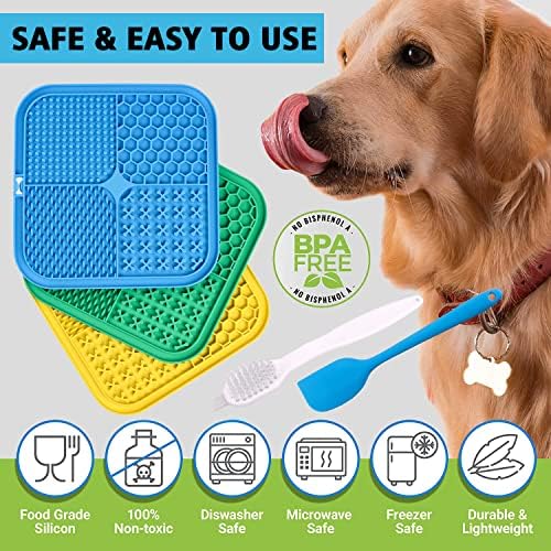 Dog Licking Mat, 3 Pcs Large Licking Mat for Dogs with Suction for Anxiety, Peanut Butter Dog Licking Mat Slow Feeder Dispensing Treater Lick Pad for Dogs Cats Grooming Bathing and Training - Image 5