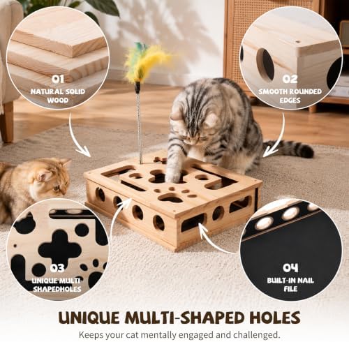 Cat Nail File Enrichment Box Scratch Puzzle Toy with Slot Lock Screws - Image 4