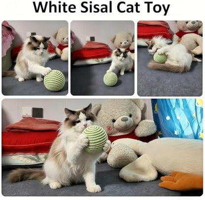 4-Inch Sisal Cat Toy Balls, Cat Toys for Indoor Cats, With Crinkle Sound - Image 4