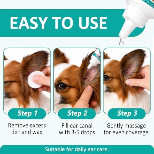 Daiasns 2PCS Ear Mite Treatment for Dogs & Cats - Fast-Acting Ear Mite Drops, Dog Ear Infection Treatment, Ear Mite Treatment for Dog Yeast Infection, 100% Natural for Ear Relief - 0.75 fl oz - Image 3
