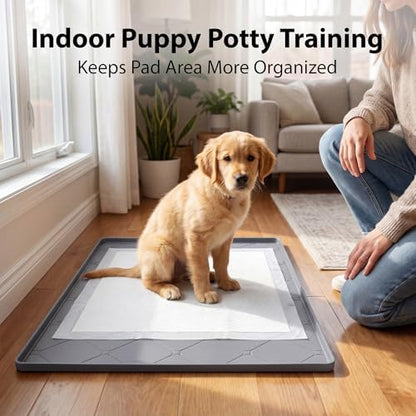Dog Pee Pad Holder Tray, Silicone Mat 40 x 22 in, Raised Edge - Image 6