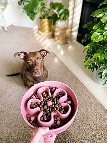 LE TAUCI Dog Bowl Slow Feeder Ceramic, 1.5 Cups Slow Feeding Dog Bowl Small Medium Breed, Puppy Slow Feeder Bow for Fast Eaters, Dog Dishes to Slow Down Eating, Puzzle Dog Food Bowl