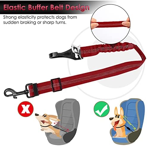 SlowTon Dog Car Seat Belt, 3 in 1 Latch Bar Attachment Dog Safety Seatbelt - Image 4