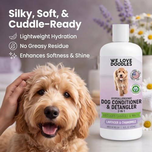 2-in-1 Dog Conditioner & Detangler, for Doodles & Poodles, Lavender, 16OZ - Image 5