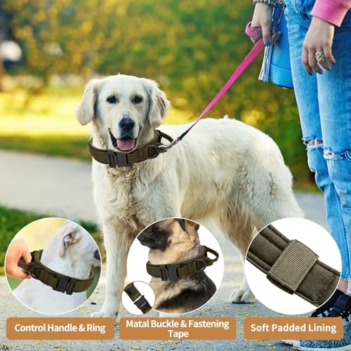 Tactical Dog Collar - Dog Collar with Control Handle for Medium Large Dogs - Image 4