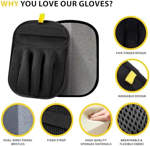 Pet Grooming Glove Set for Dogs & Cats – Premium Pet Hair Removal Glove with Free Nail Clippers & Nail File - Image 3