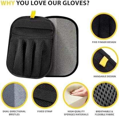 Pet Grooming Glove Set for Dogs & Cats – Premium Pet Hair Removal Glove with Free Nail Clippers & Nail File - Image 3