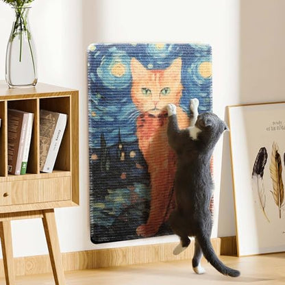 3-in-1 Sisal Cat Scratch Mat on Floor & Wall Mounted 23.6x15.7'' - Image 2