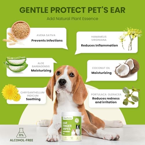 PawSono Dog Ear Wipes - 100 Count Dog Ear Cleaner Finger Wipes for Dogs & Cats, Pre-Moistened Ear Cleaning Wipes for Puppies, Kittens & Small Animals, Thick Pet Ear Wipes to Remove Wax, Dirt & Debris - Image 4