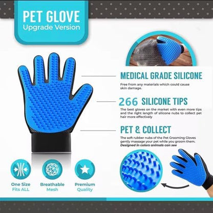 Pet Hair Remover Gloves Upgraded and Efficient (Right Hand) - Gentle Shedding Brushes for Dogs, Cats & Horses with Long and Short Hair - Right Hand 1pc - Image 6
