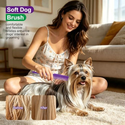 Folding Small Dog Grooming Brush (Green) - Image 7