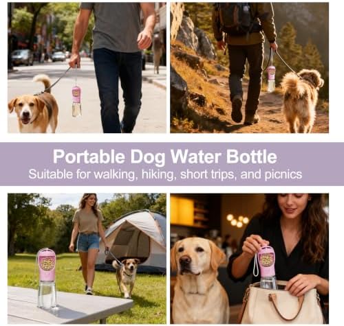 Portable Dog Water Bottle with Food Container, Drinking Bottle for Travel - Image 7