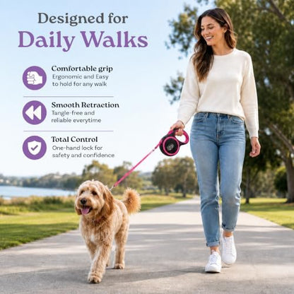 Retractable Dog Leash, 44 LBS /16FT Long, Small & Medium Dogs, Blue - Image 3