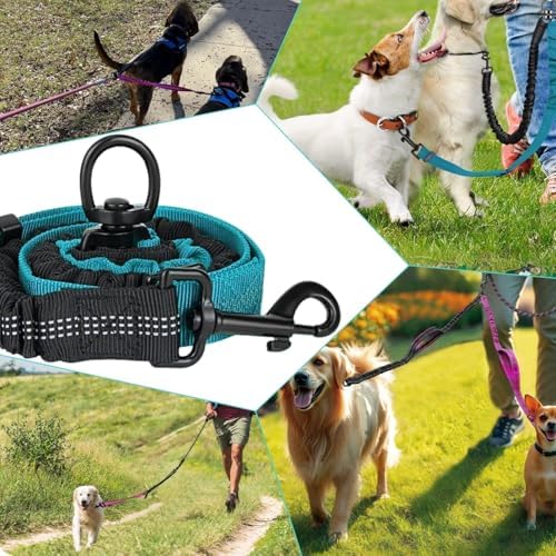 Double Leash for Two Dogs, 2-in-1 Upgraded Double Dog Leash, No Tangle Dual Training Splitter, Reflective Walking Training Lead for Small Medium Dog, Gray - Image 7