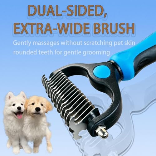 Pet Grooming Brush,Dematting Comb for Dogs and Cats, Undercoat Rake Pet Brush for Long Hair, Deshedding Dog Brush Removes Tangles Knots and Loose Fur, Matted Fur on Cats and Dogs - Image 5
