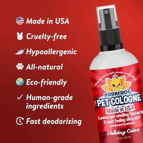 Bodhi Dog Natural Dog Cologne (Holiday Cider) - Premium Scented Deodorizing Pet Perfume with Conditioner for Dogs & Cats - Keeps Pets Fresh & Clean - Gentle and Safe Formula, Made in USA (4 Fl Oz) - Image 5