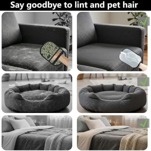 Camping Green Pet Hair Removal Glove Brush Pet Hair Remover Tool for Carpet - Image 3