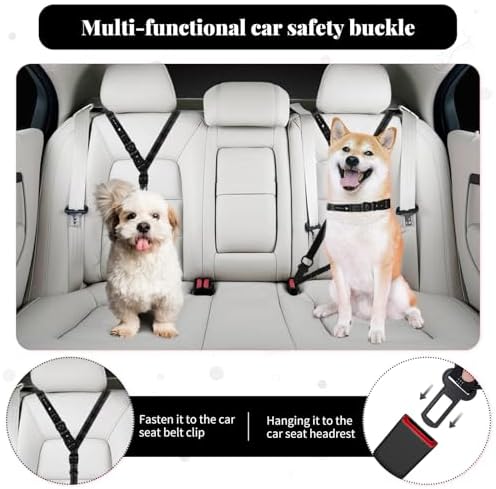 Heavy Duty Multifunctional Adjustable Hands Free Dog Leash - Durable Reflective Stitches, Car Safety Buckle Waist Leash for Dog Walking, Running, Hiking - 5-7FT - Image 5