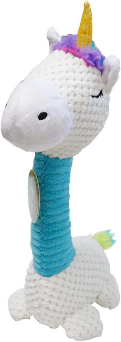 Squeaky Dog Toys - Durable Plush Toys with Squeaker & Crinkle Paper, Unicorn Themed Pack for Puppy to Large Dogs