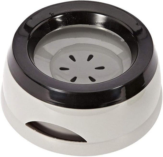 Love Dream No Spill Dog Water Bowl, No Drip Dog Slow Water Feeder No Slip Vehicle Carried Pet Water Dispenser 25 oz with Floating Disk Slow Drinking Bowl for Dogs Cats (Gray)