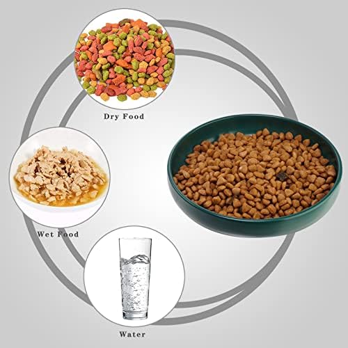 Ceramic Cat Bowls,Shallow Cat Dishes for Food and Water, 6 inch Matte Finish Wide Cat Food Bowl,Whisker Fatigue Free Pet Puppy Kitten Bowl Set of 3,Dishwasher Safe - Image 4
