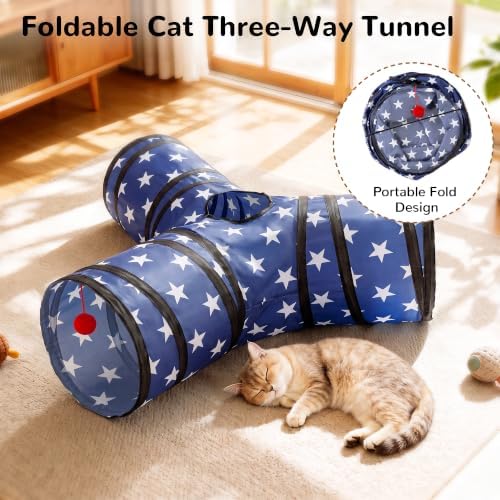 Tempcore Cat Tunnel, 3-Way Collapsible Toy for Indoor Cats, Pentagram - Image 6