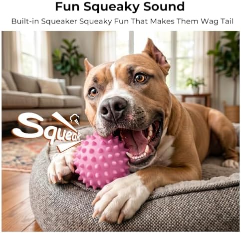 2-Packs 3.5'' Squeaky Dog Ball for Aggressive Chewers 25-80lbs - Image 2