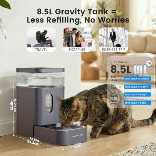 2.2 Gallon Automatic Dog Water Dispenser with Stainless Steel Bowl - Image 2