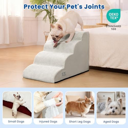 Dog Steps for Bed 17.7" H, 4-Step Pet Stairs Ramp for Small & Medium Dogs - Image 5