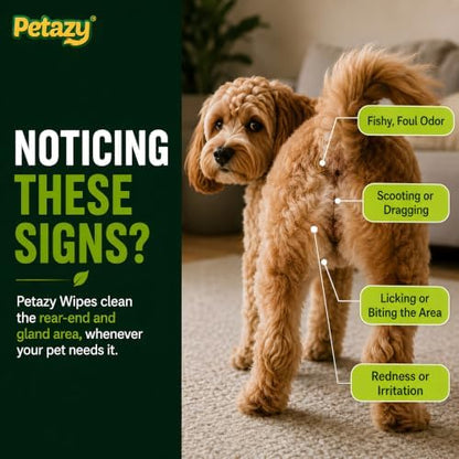 Petazy XL Rear End & Butt Pet Wipes for Dogs & Cats, Unscented, 72ct - Image 2