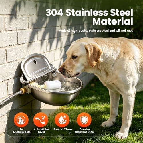 Automatic Dog Water Bowl Dispenser 304 Stainless Steel Dog Waterer - Image 2