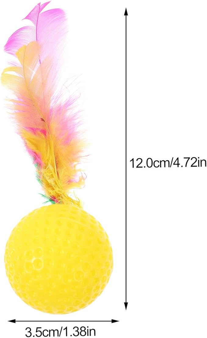 24 Pack Cat Golf Balls for Indoor Kitten Toys, Interactive Cat Pom Pom Ball Toys for Exercise Chase Pounce Entertainment, Random Color