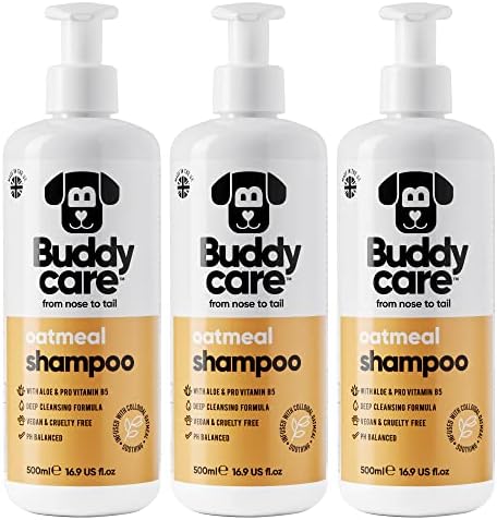 Oatmeal Dog Shampoo by Buddycare | Shampoo for Dogs with Irritated Skin | Relieving and Rehydrating | with Aloe Vera and Pro Vitamin B5 (50.72oz) by Unknown