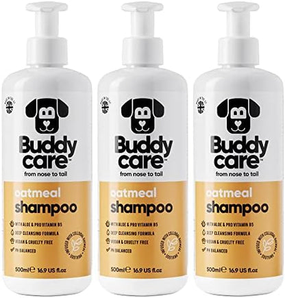 Oatmeal Dog Shampoo by Buddycare | Shampoo for Dogs with Irritated Skin | Relieving and Rehydrating | with Aloe Vera and Pro Vitamin B5 (50.72oz) by Unknown