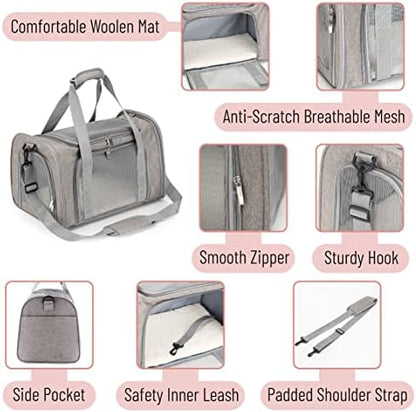 Mr. Pen- Pet Carrier, 17.5" x 11.2" x 11.5", Medium Size, Gray - Image 3