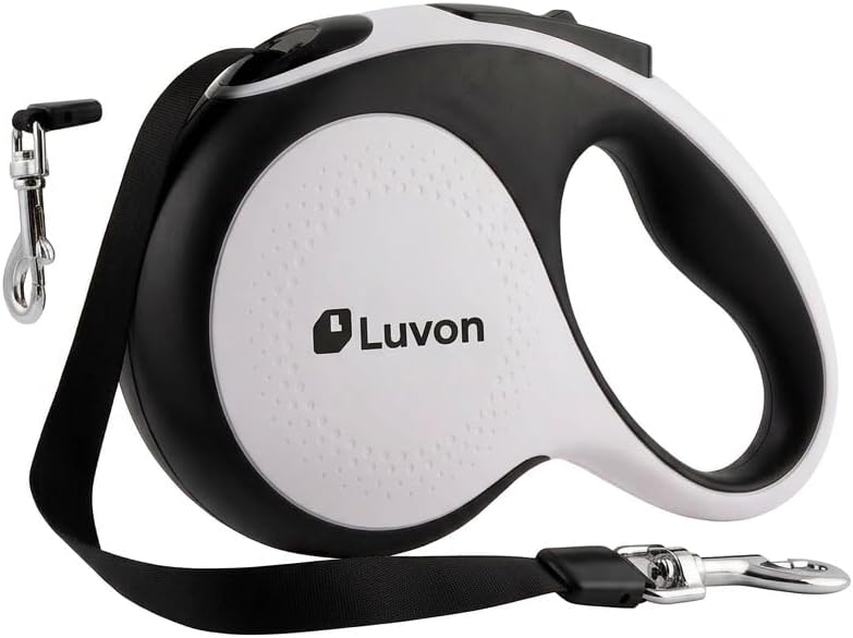 LUVON Retractable Dog Leash – 16ft Tangle-Free Extendable Lead | Ergonomic Handle | Heavy Duty Nylon Tape | Poo Bag Dispenser + 15 Bags Included | Retractable Leash for Medium Large Dogs Up to 66lbs - Image 3