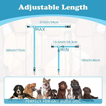 BWOGUE 2 Pack Dog Seat Belt for Car, Headrest Restraint Nylon Safety Straps - Image 4