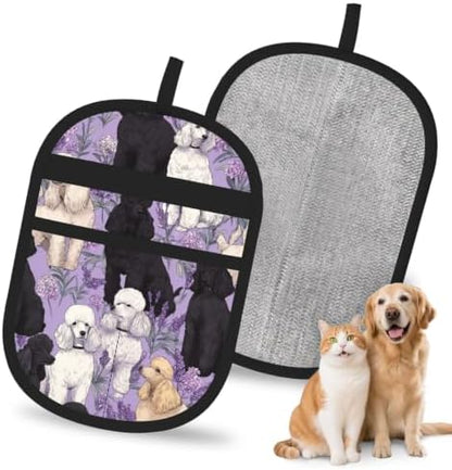 Elegant Poodle Dog Lavender Purple Pet Hair Removal Glove For Cats Dogs by FREEHOTU