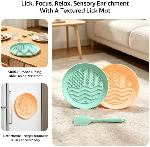 Lick Mat for Dogs Cats, 2-Pack BPA-Free Silicone with Suction Cups - Image 4