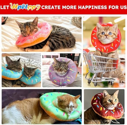 Hpetppy Cat Cone Collar Soft, Cat Recovery Collar for Wound Healing Cute Donut Adjustable Kitten Cones to Stop Licking Comfortable Lightweight Neck Elizabethan Collars for Kittens After Surgery - Image 6