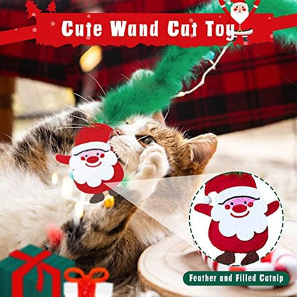 Cat Christmas Stocking, 10 Pack Christmas Cat Toys for Indoor Cats, Includes Catnip Toys, Balls and Feather Toys, Great Value - Image 5